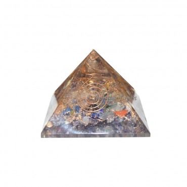 Quartz Orgone Pyramid with Crystal Point