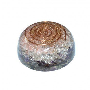 Amethyst And Rose Quartz Orgone Coil Dome