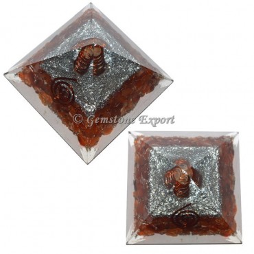 Carnelian Energy Orgonite Pyramid