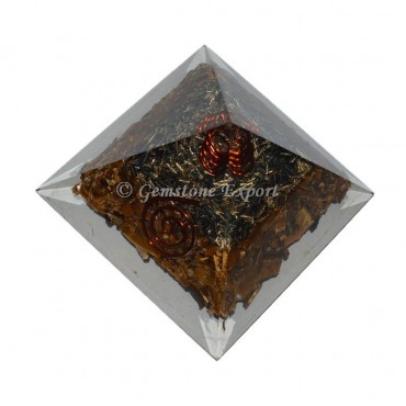 Tiger Eye Orgonite Pyramid