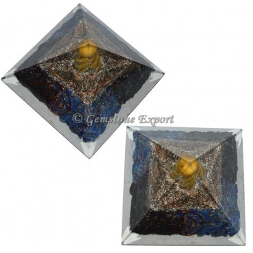 Lapis Lazuli And Blue Aventurine Orgonite Pyramid
