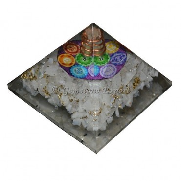 Rainbow Moonstone With Chakra Orgonite Pyramid