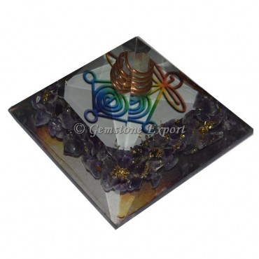 Amethyst Reiki Symbols Orgonite Pyramid