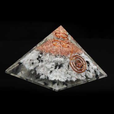 Rainbow Moon Stone Orgonite Pyramid