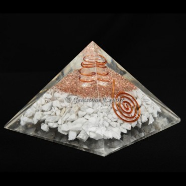 Howlite Orgonite Pyramid