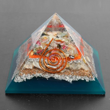 Multi Tourmaline With Howlite Orgonite Pyramids