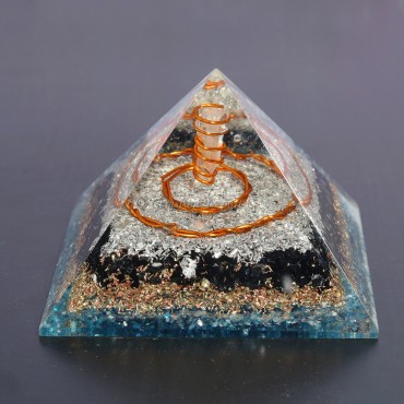 Black tourmaline With Apatite Orgonite Pyramids