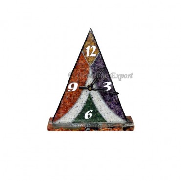 Multi Gemstone Orgone Pyramid Shape Clock