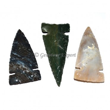 Polished Accent Agate Arrowheads