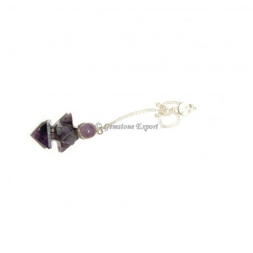 Amethyst Merkaba Star Pendulums