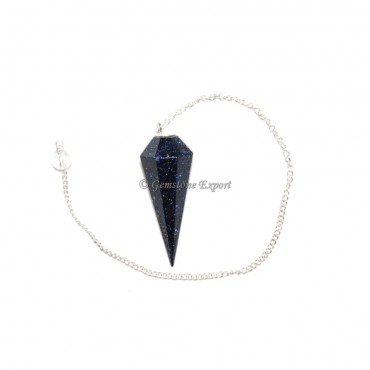 Blue Sunstone 6 Faceted Pendulums