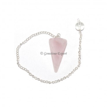 Rose Quartz 6 Faceted Pendulums