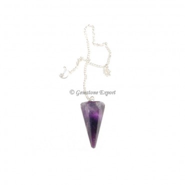 Amethyst 6 Faceted Cone Pendulums