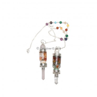 Gemstone Bottle Chakra Pendulums