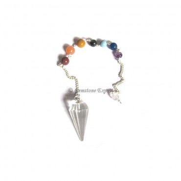 Crystal Quartz 12 Faceted Chakra Pendulums