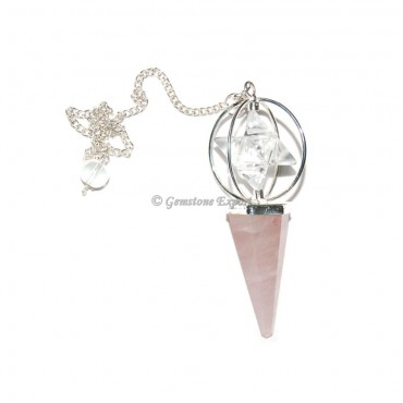 Rose Quartz Merkaba Star Pendulums