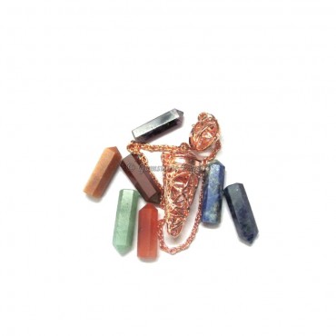 Seven Chakra Cage Pendulums Copper