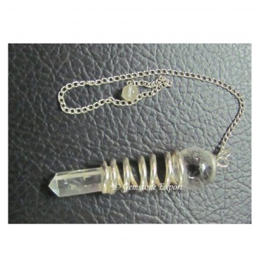 Crystal Quartz Spiral Pendulums