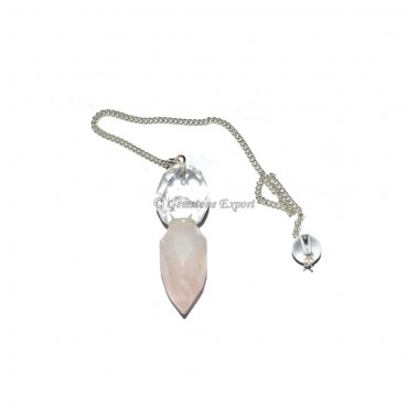 Rose Quartz With Crystal Pendulums