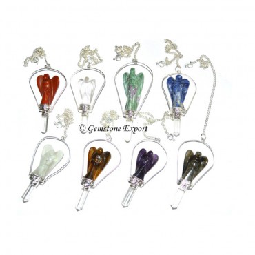 Mix Gemstone Angel Pendulums