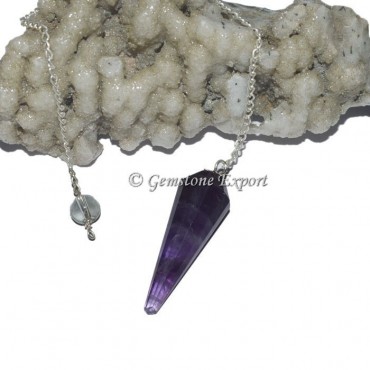 Amethyst 12 Faceted Pendulum