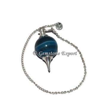 Blue Onyx Agate Ball Pendulums