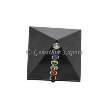 Black Agate Chakra Pyramids with Cabs