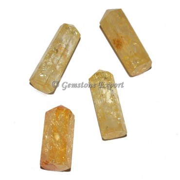 Yellow Crackle quartz Pencil Point