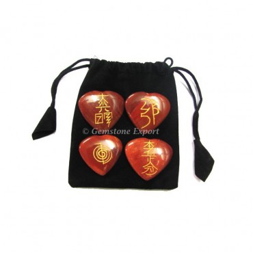 Usai Red Jasper Hearts Set