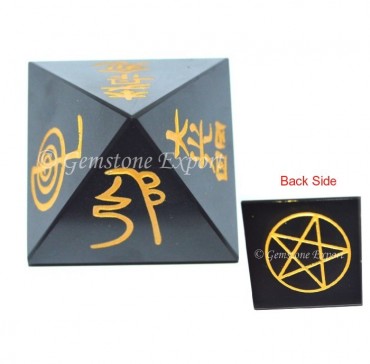 Usai Reiki Pyrmaids With Pentagram - Golden