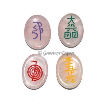 Rose Quartz Worry Stone Usai Reiki Set