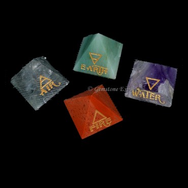 Reiki Pyramids Natural Stone Set