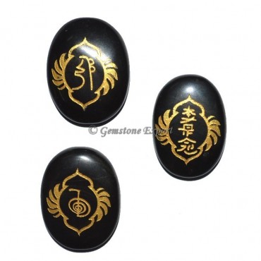 Black Jasper Fancy Design Reiki 1 & 2 Set