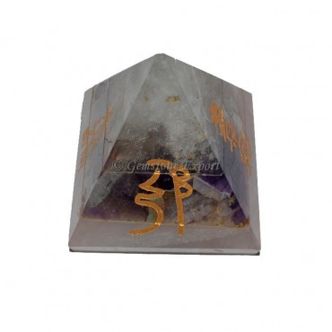 Amethyst-Rose-Crystal Bonded Usui Pyramids Set