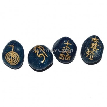 Blue Onyx Usai Reiki Tumbled Set