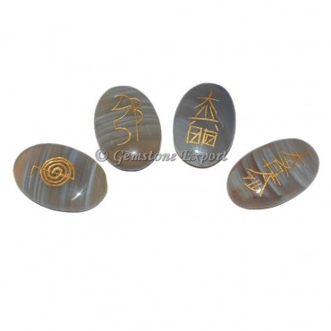 Banded Agate Oval Usai Reiki Set