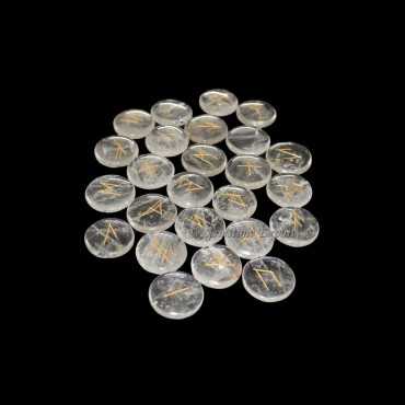 Crystal Quartz Disc Rune Set