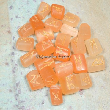 Orange Selenite Rune Divination Set