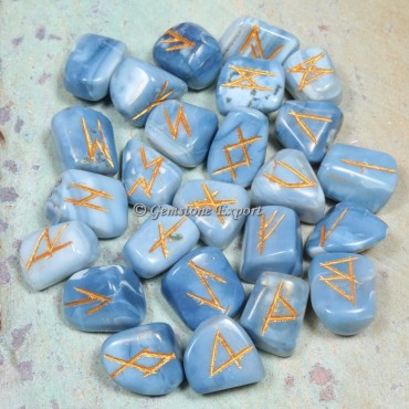 Blue Agate Rune Divination Set