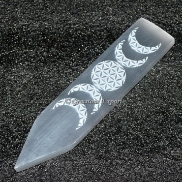 Selenite Flower Of Life Massage Wand