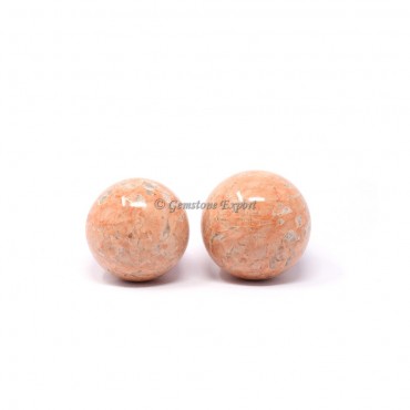 Peach Moonstone Spheres