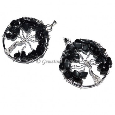 Black Obsidian Tree of life Pendants