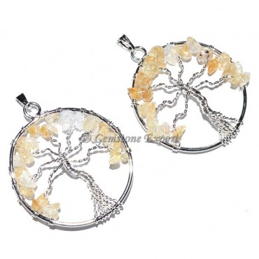 Citrine Quartz Tree of life Pendants