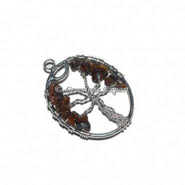 Tiger Eye Tree Of Life Pendants