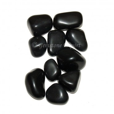 Black Agate Jumbo Tumbled Stones