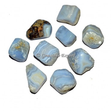 Blue Lace Agate Tumbled Stones