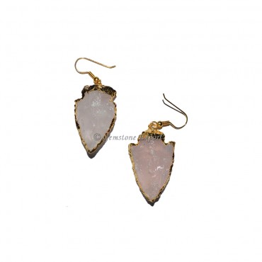 Rose Quartz Arrowheads Earrings