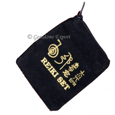 Golden Color Reiki Symbol Black Pouch