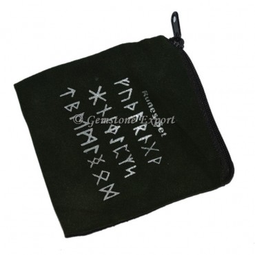 Runes Symbol Printed Green Pouch