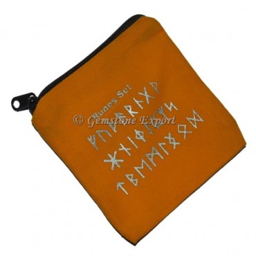 Runes Symbol Printed Yellow Pouch